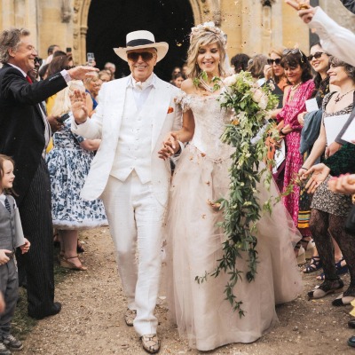 Martha Fiennes and Simon Finch's in their wedding dress.